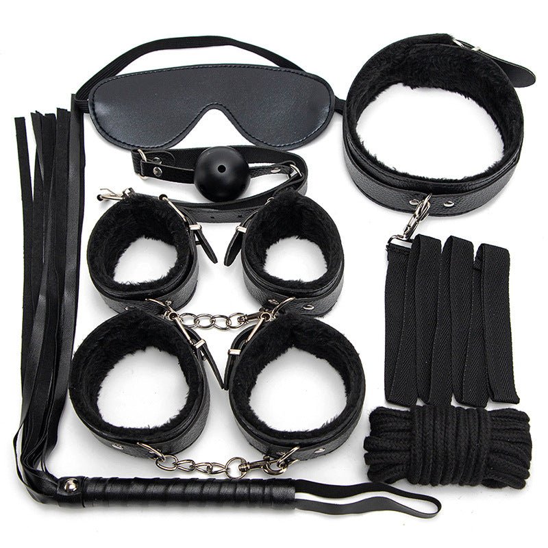 Handcuffs Collar Plush SM Bondage Kit - 7 Pcs - Lovetoys wholesales shop