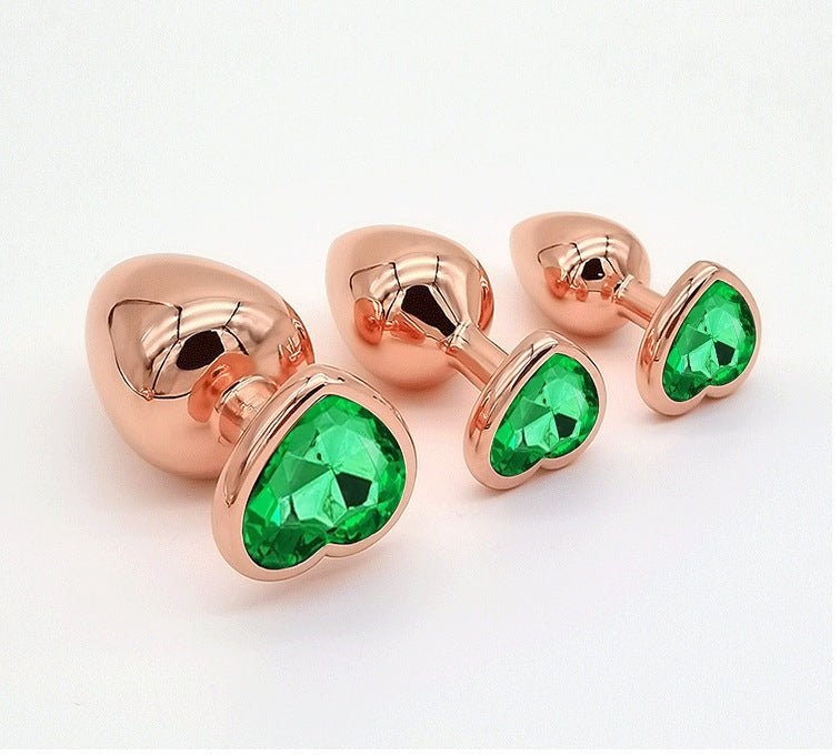 Heart Diamond Rose Gold Anal Plug - Lovetoys wholesales shop