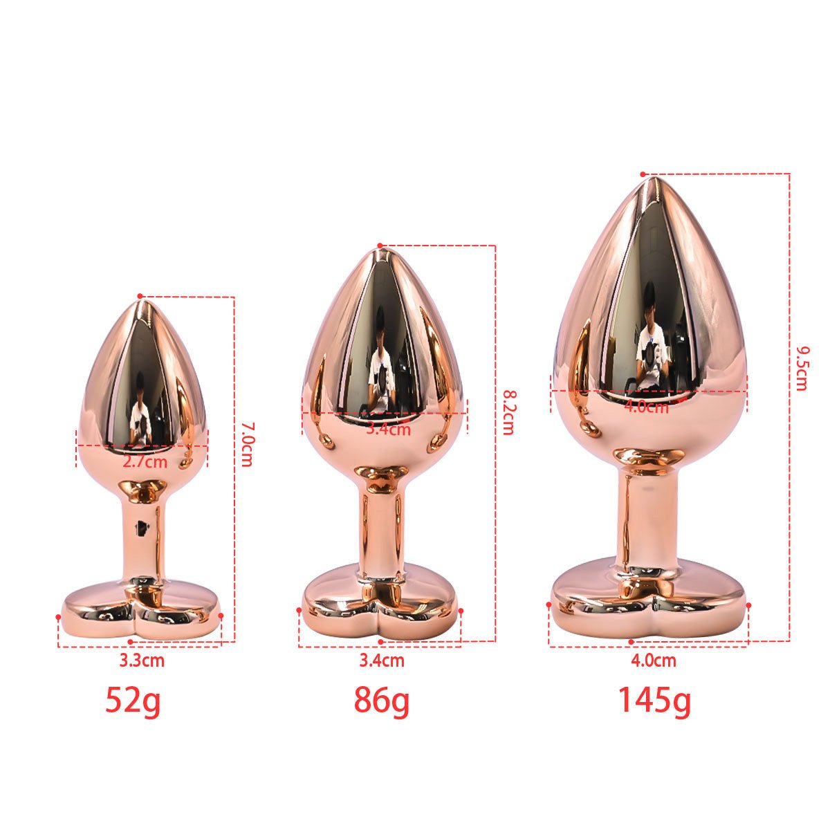 Heart Diamond Rose Gold Anal Plug - Lovetoys wholesales shop