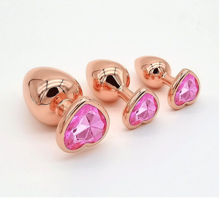 Heart Diamond Rose Gold Anal Plug - Lovetoys wholesales shop