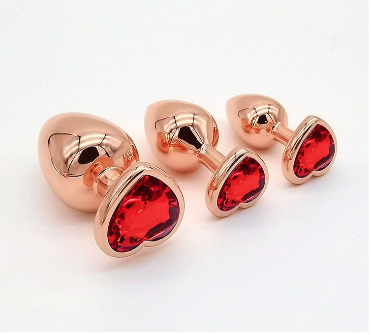 Heart Diamond Rose Gold Anal Plug - Lovetoys wholesales shop