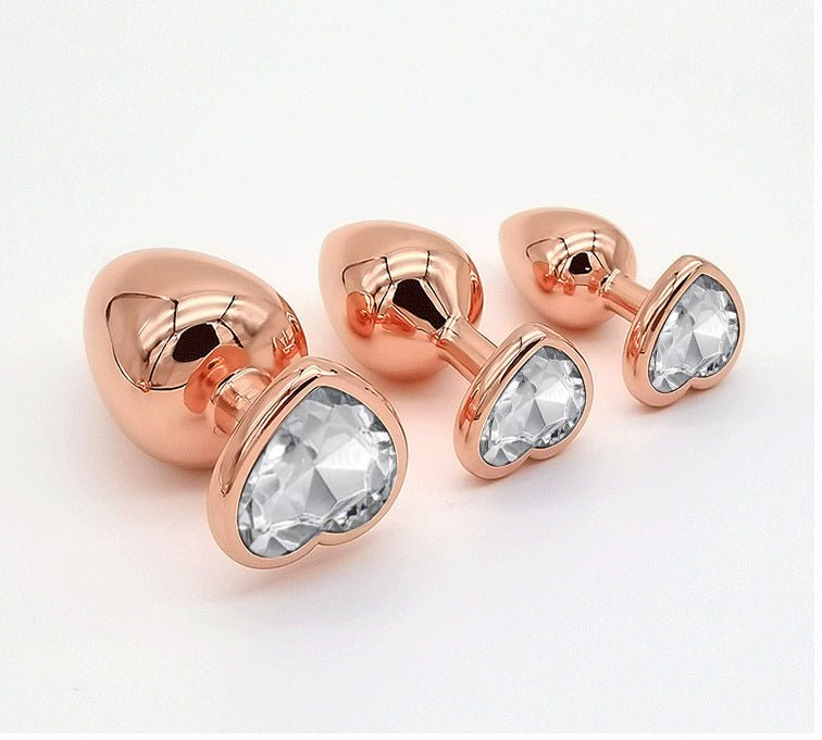 Heart Diamond Rose Gold Anal Plug - Lovetoys wholesales shop
