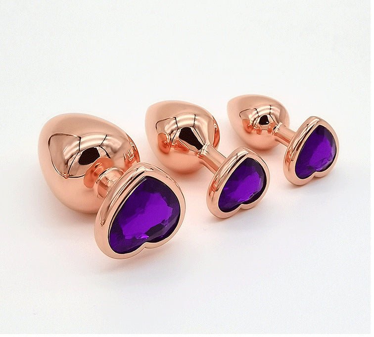 Heart Diamond Rose Gold Anal Plug - Lovetoys wholesales shop