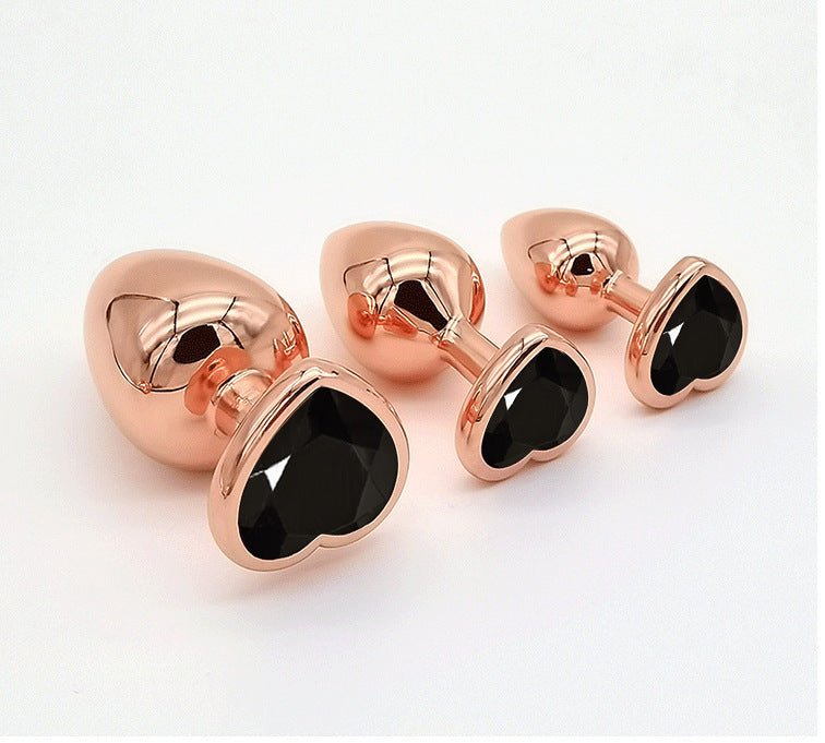 Heart Diamond Rose Gold Anal Plug - Lovetoys wholesales shop