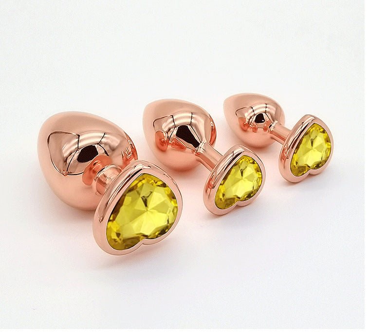 Heart Diamond Rose Gold Anal Plug - Lovetoys wholesales shop