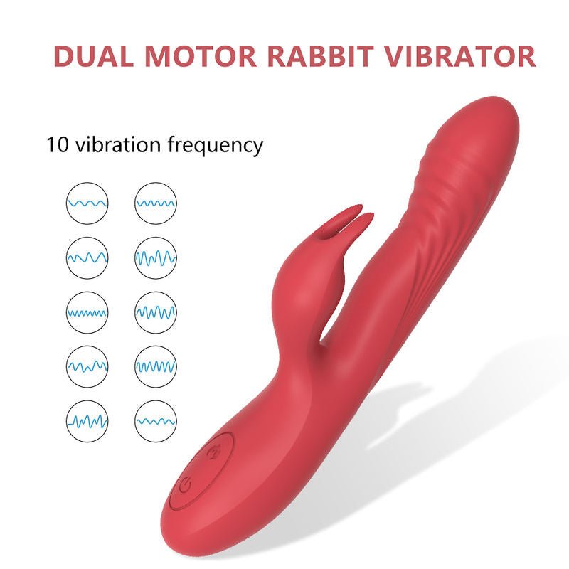Heating Function 10 Different Vibration Dual Motor Rabbit Vibrator - Lovetoys wholesales shop