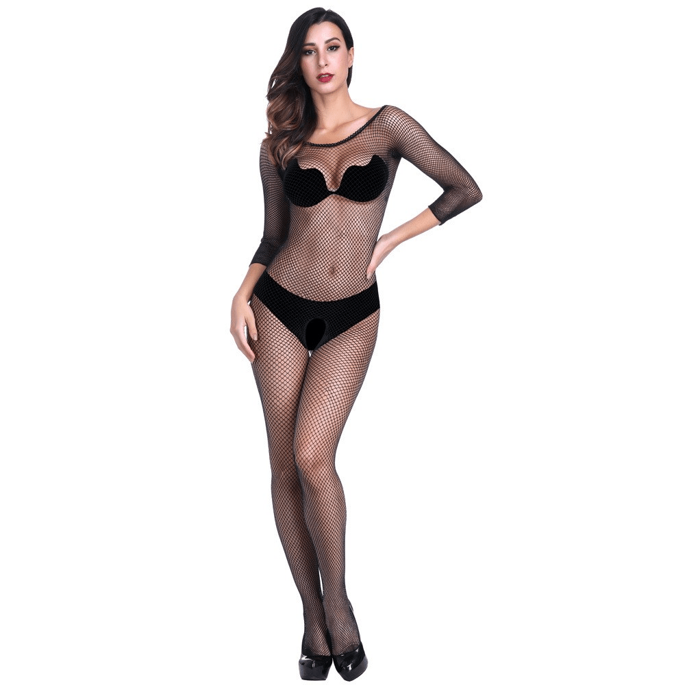 Ladies Hot See - through Fishnet Long - sleeved Shirt - Lovetoys wholesales shop