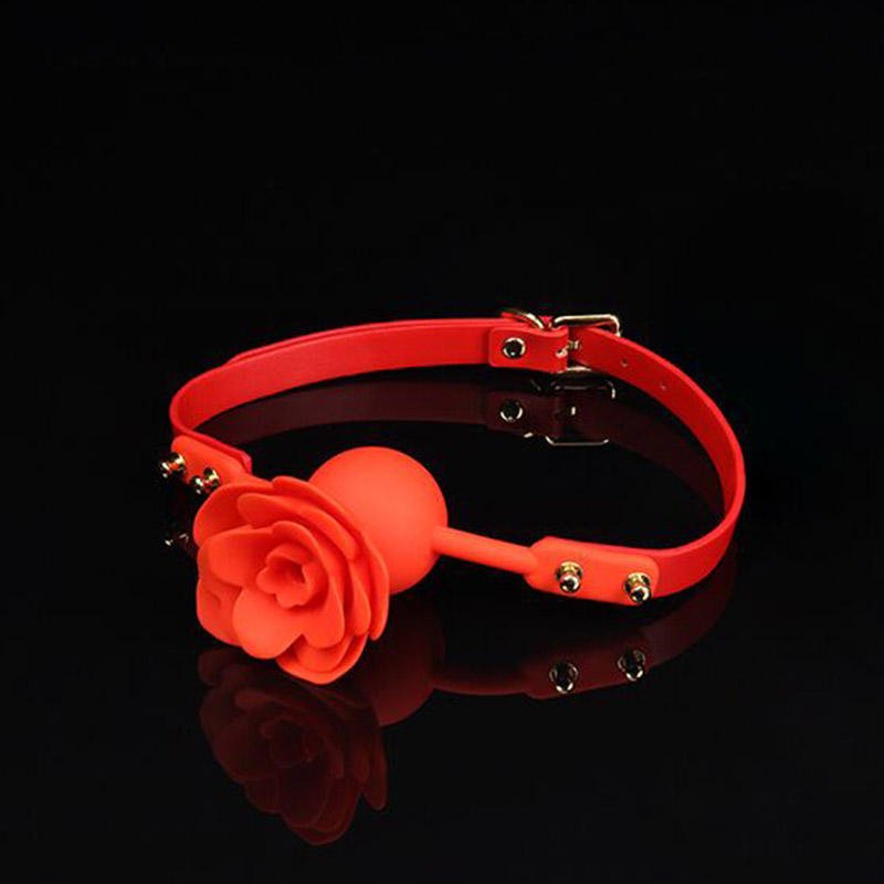 Ladies Sex Toys Adjustable Silicone Breathable Rose Mouth Ball Gag BDSM Bondage - Lovetoys wholesales shop
