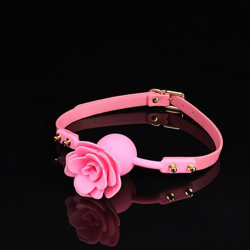 Ladies Sex Toys Adjustable Silicone Breathable Rose Mouth Ball Gag BDSM Bondage - Lovetoys wholesales shop
