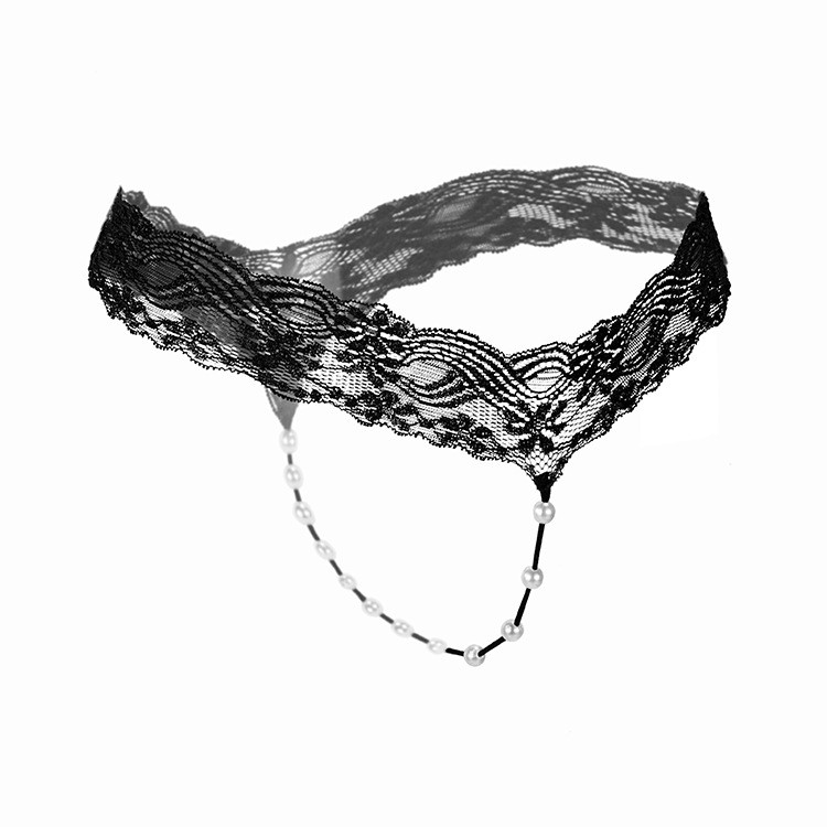 Ladies Simple Pearl Lace T - back - Lovetoys wholesales shop
