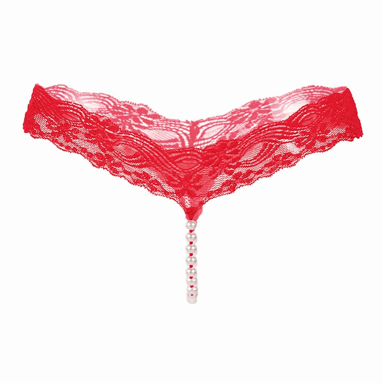 Ladies Simple Pearl Lace T - back - Lovetoys wholesales shop