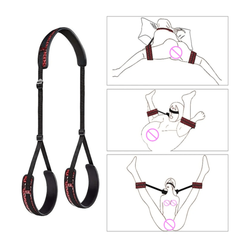 Leather Erotic Diamond Patterned Leg Straps BDSM Sex Toys - Lovetoys wholesales shop