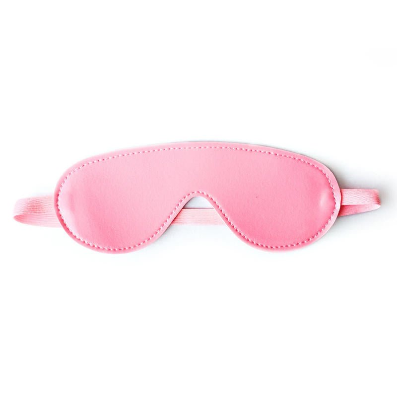 Leather Eye Mask Blindfold Sensory Play Soft Satin Black Red Pink Purple Fetish Eye Cover - Lovetoys wholesales shop