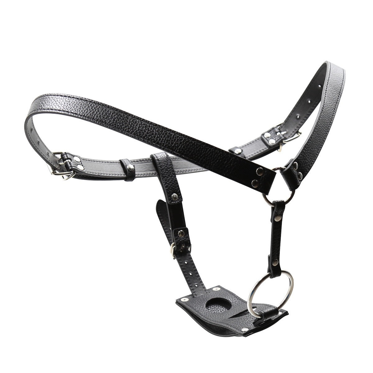 Lichee Pattern Strap on With Cock Ring And Plug Hole - Lovetoys wholesales shop