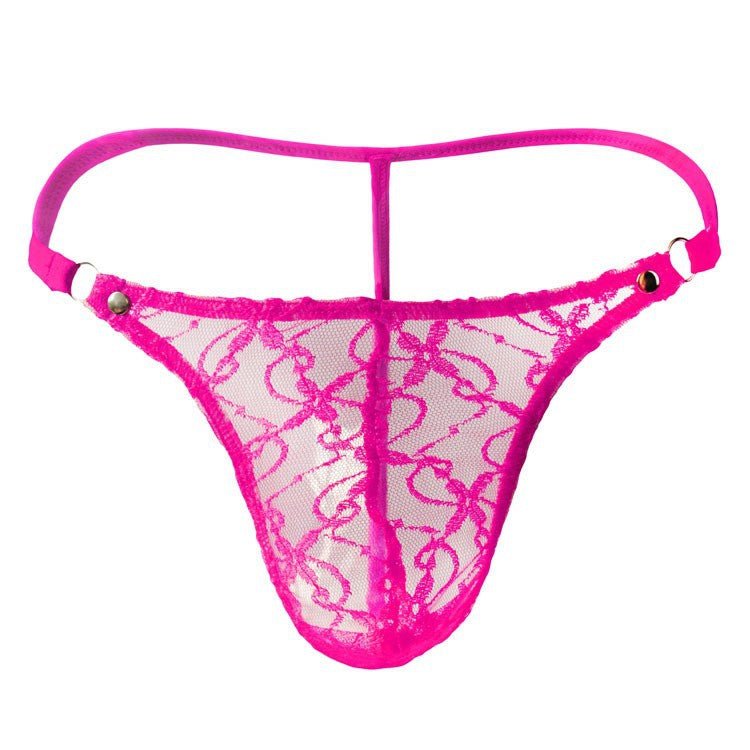 Men Low Waist Transparent Mesh T - back - Lovetoys wholesales shop