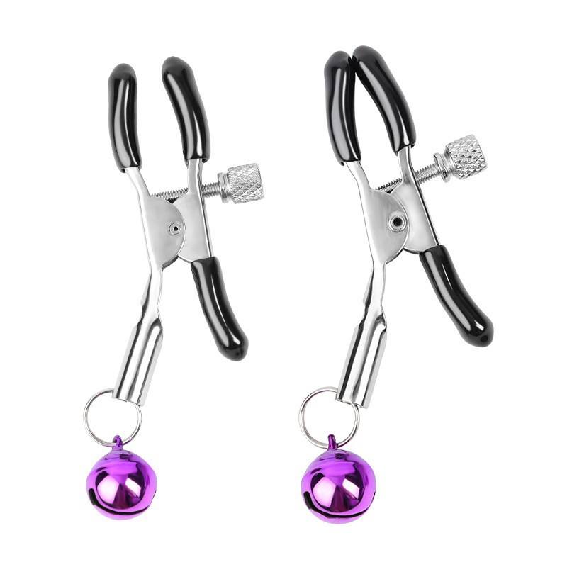 Metal Nipple Clamps with Bells Fetish BDSM Bondage Breast Clips Nipple Stimulator - Lovetoys wholesales shop