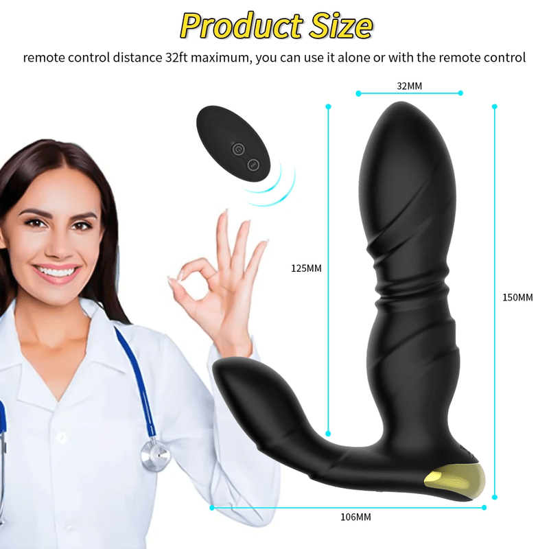Multiple Stimulation Prostate Massager Anal Telescopic Vibrator Sex Toys - Lovetoys wholesales shop