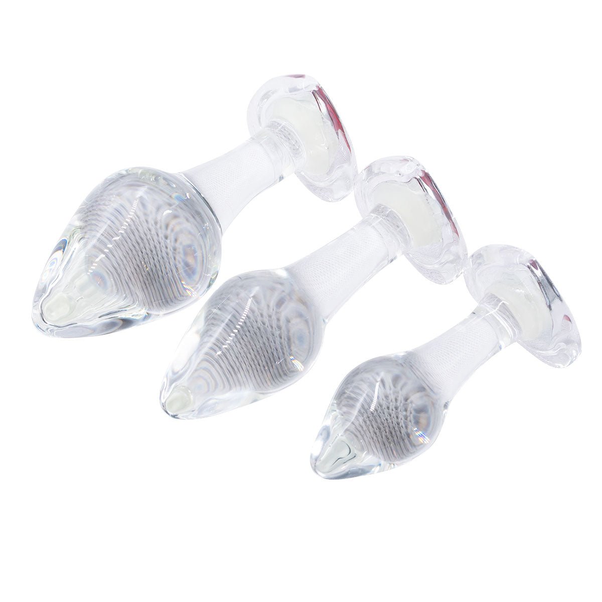 MV - X29063 Red Heart Gem Glass Anal Plug Set - Lovetoys wholesales shop