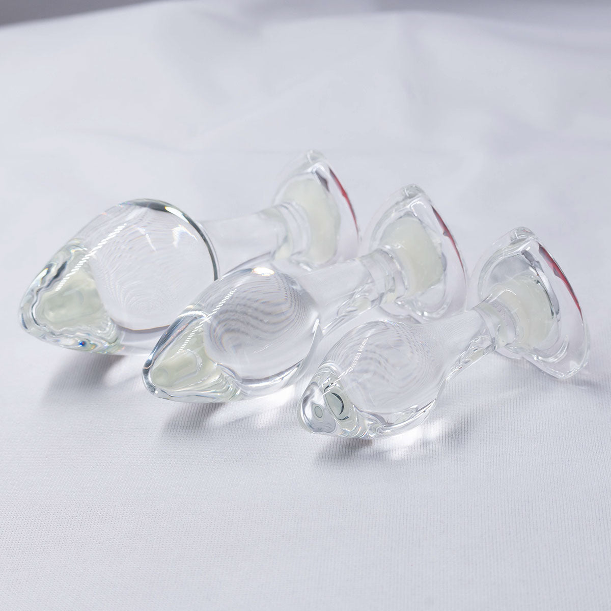 MV - X29063 Red Heart Gem Glass Anal Plug Set - Lovetoys wholesales shop