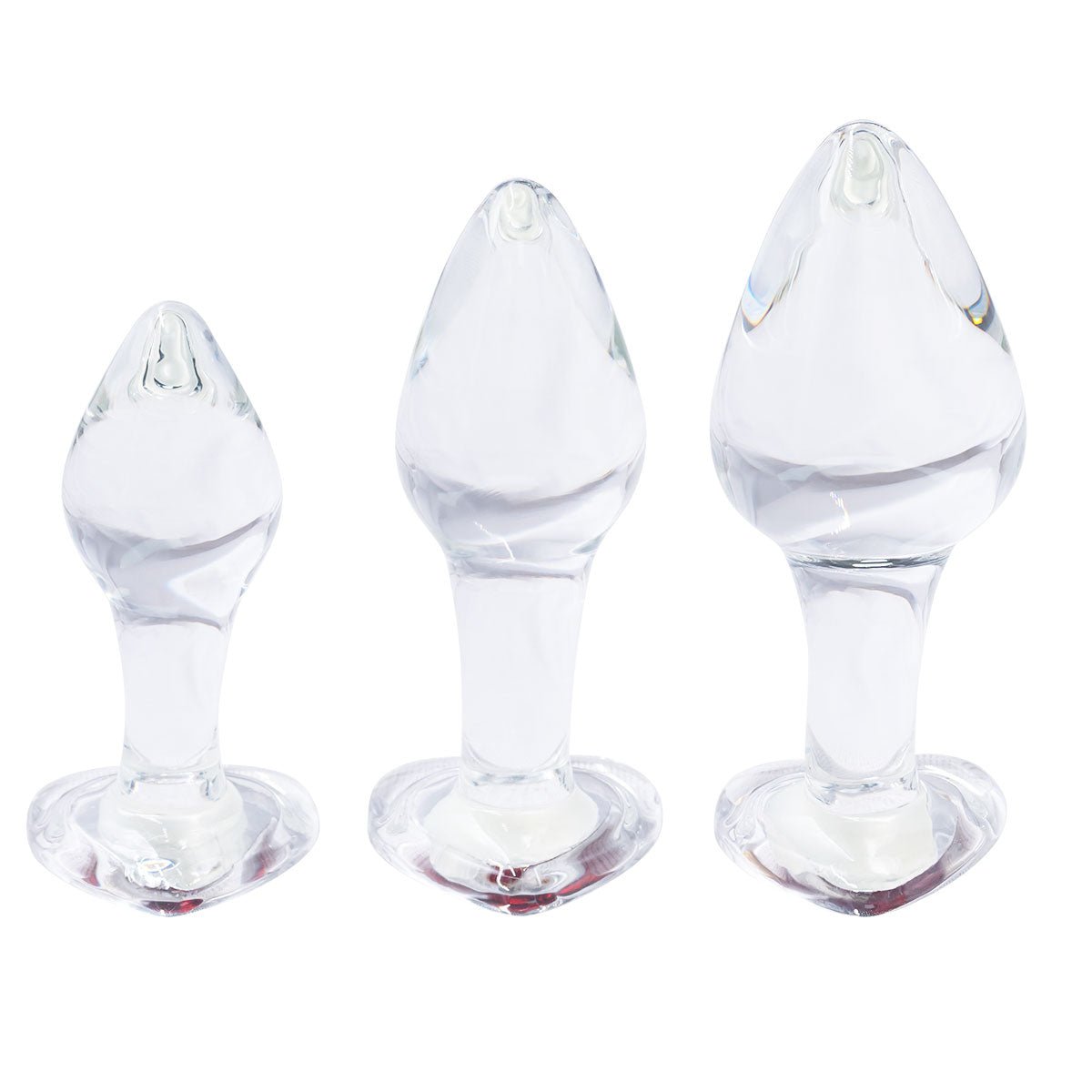 MV - X29063 Red Heart Gem Glass Anal Plug Set - Lovetoys wholesales shop