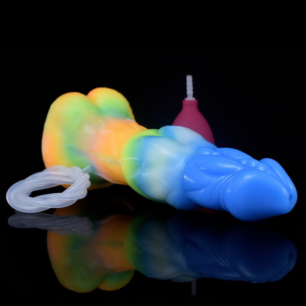 MV - X4558B Triple Function Squirting Luminous Silicone Dildo - Lovetoys wholesales shop