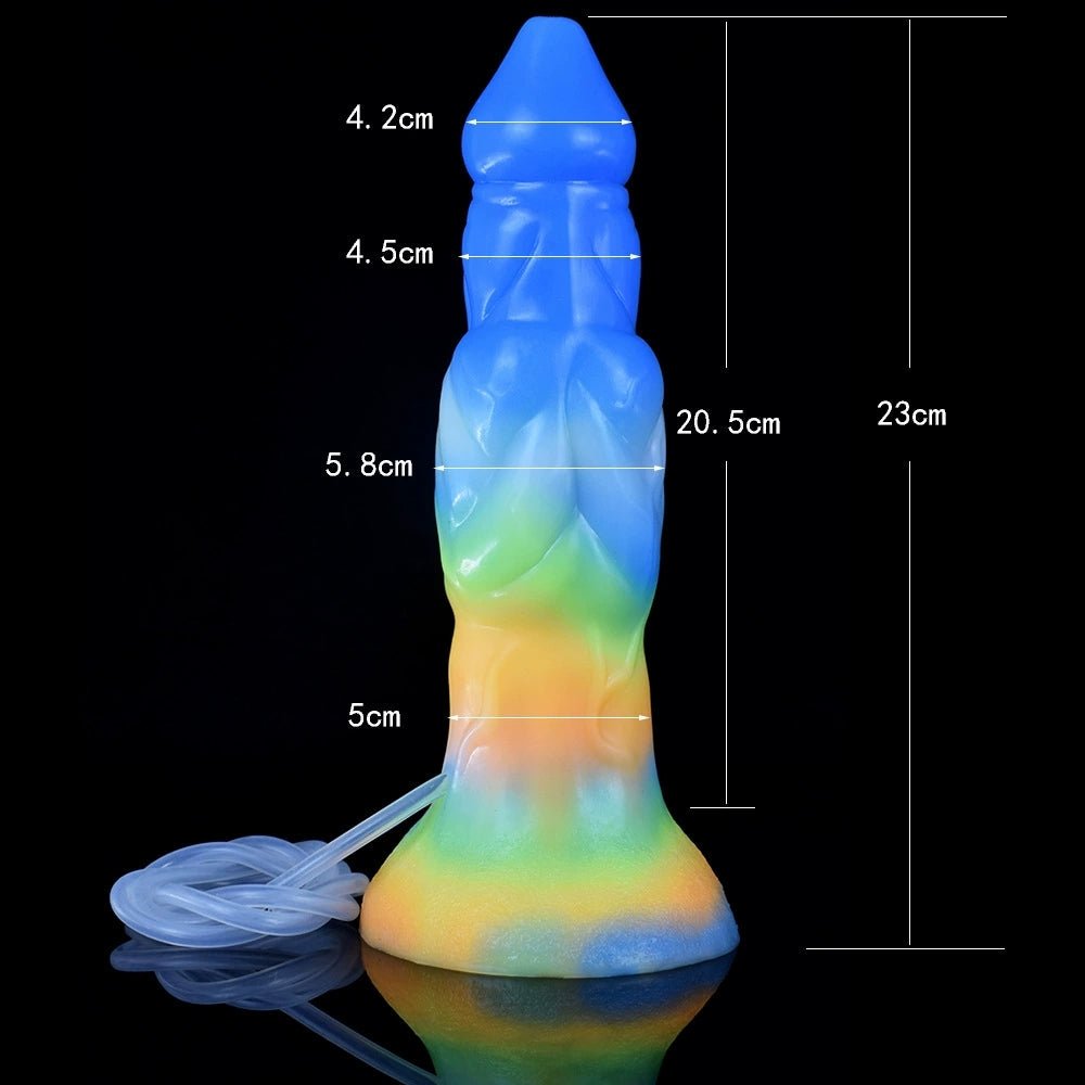 MV - X4558B Triple Function Squirting Luminous Silicone Dildo - Lovetoys wholesales shop