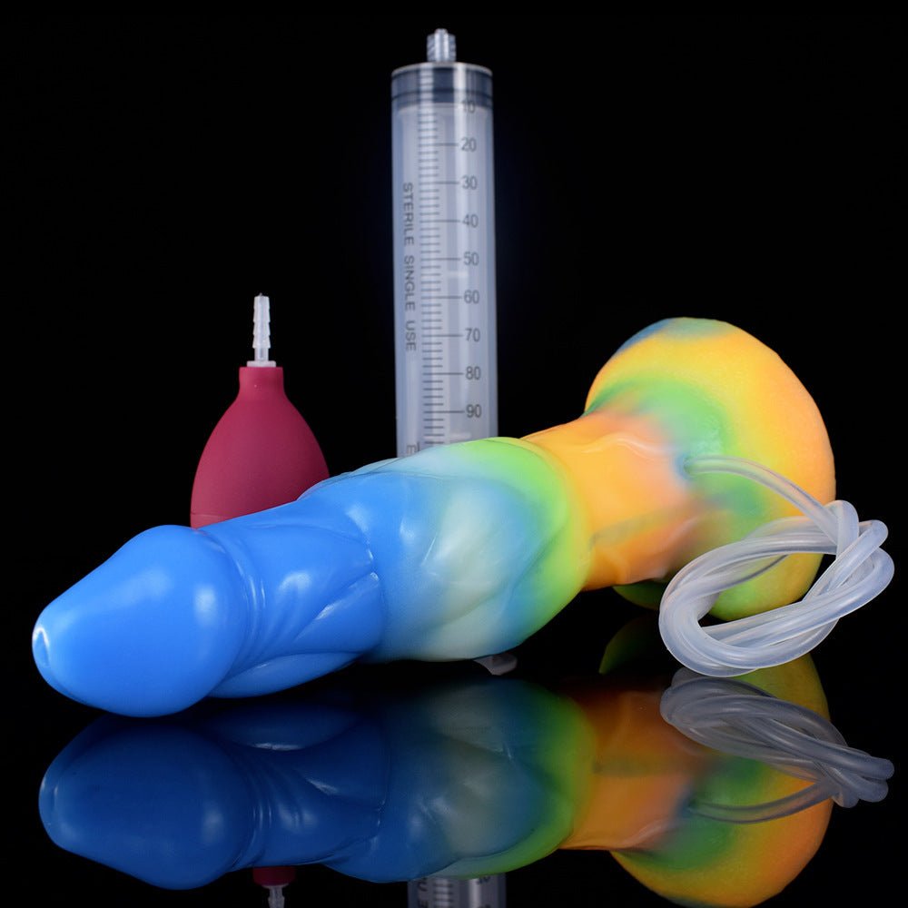 MV - X4558B Triple Function Squirting Luminous Silicone Dildo - Lovetoys wholesales shop