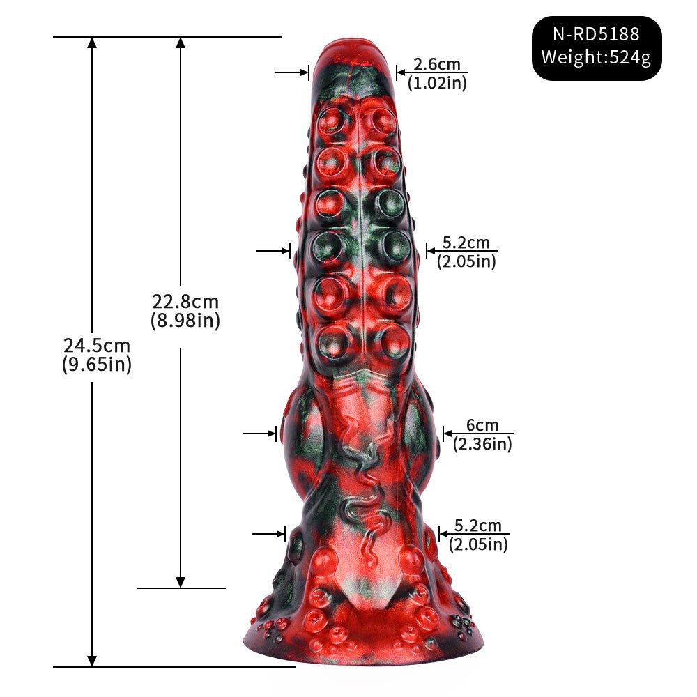 MV - X4790 Red Devils Silicone 9.6" Horse Dick - Lovetoys wholesales shop