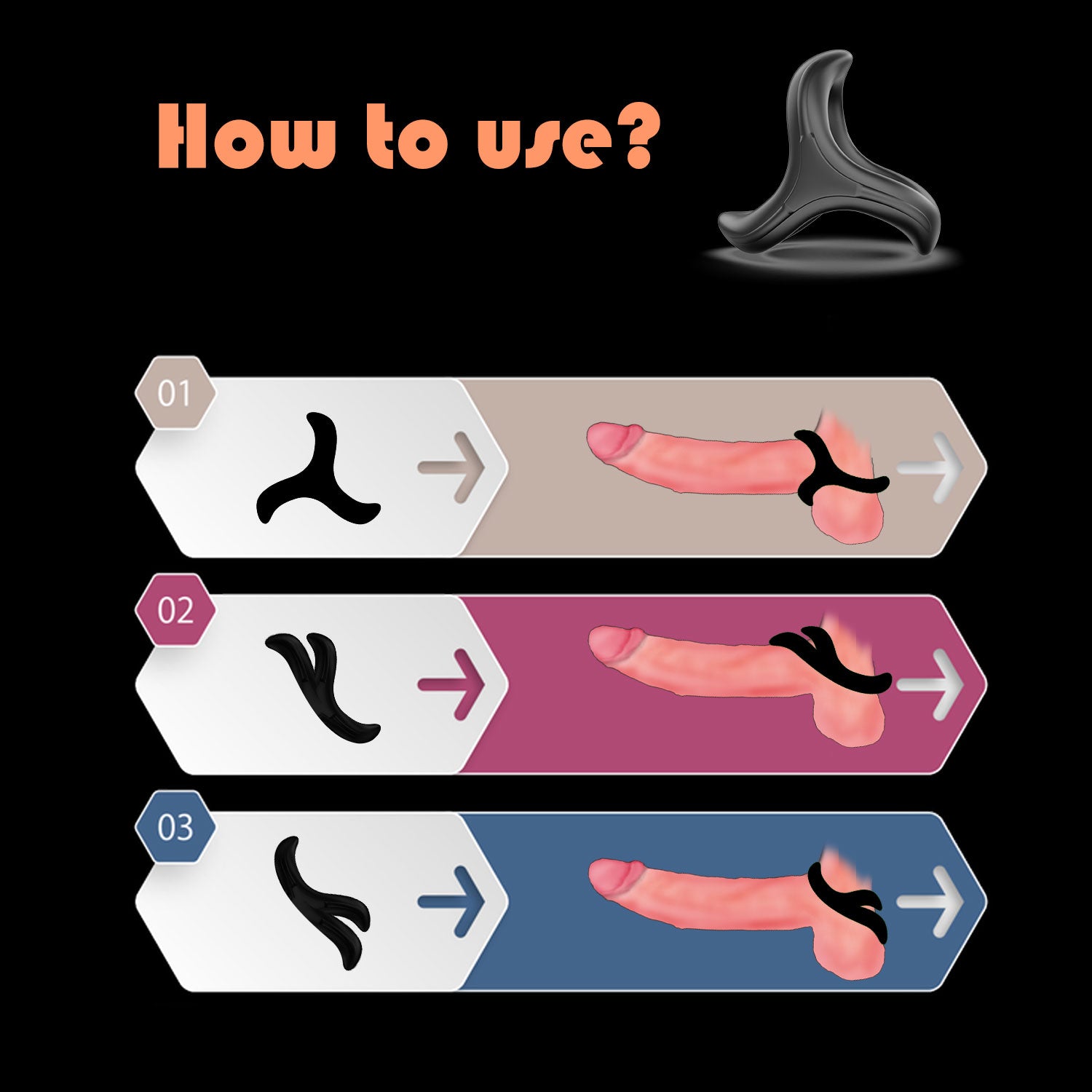 MV - X7758 Whirlwind Silicone Cock Ring - Lovetoys wholesales shop