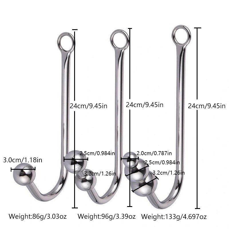 MW - X1570 Double Ball Steel Anal Hook - Lovetoys wholesales shop