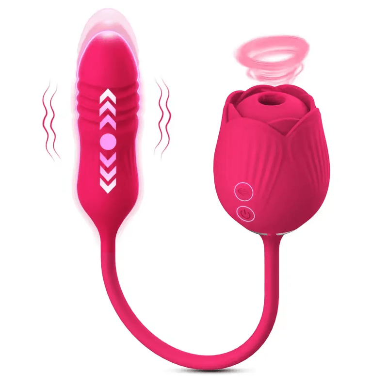 New Rose Retractable Sucking Vibrating Egg Jumping Female Masturbation Sex Toys - Lovetoys wholesales shop