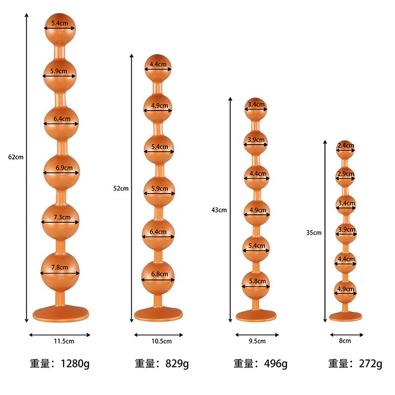 Overlength Liquid Silicone Round Beads Anal Plug - Lovetoys wholesales shop