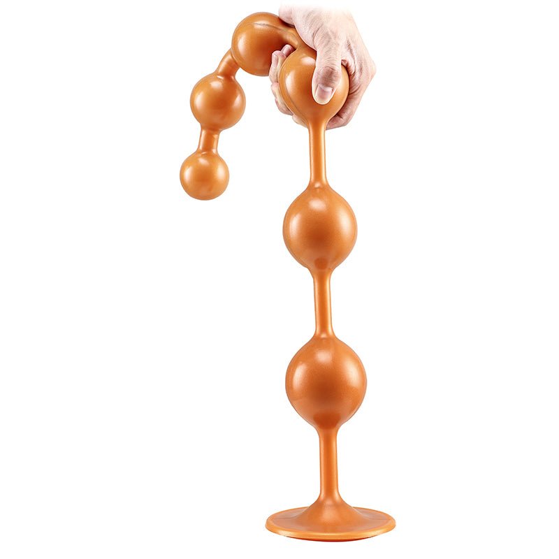 Overlength Liquid Silicone Round Beads Anal Plug - Lovetoys wholesales shop