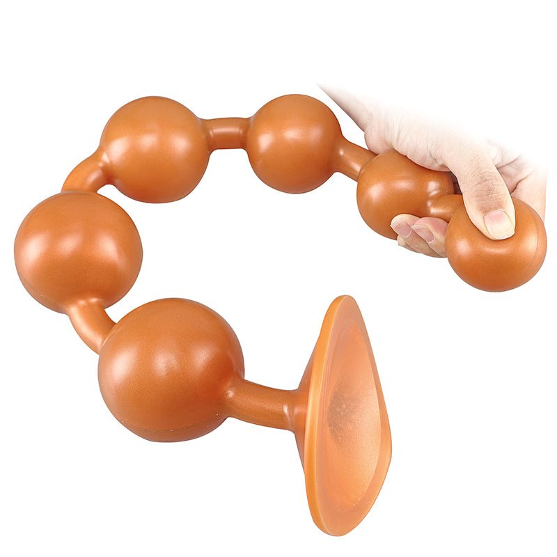 Overlength Liquid Silicone Round Beads Anal Plug - Lovetoys wholesales shop
