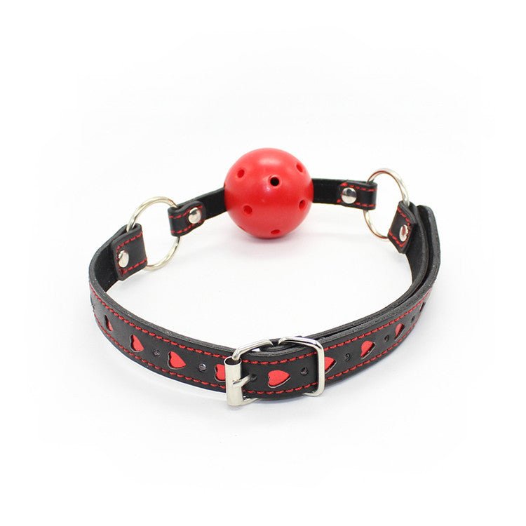Pin Buckle Breathable O Ring Heart Strap Ball Gag - Lovetoys wholesales shop