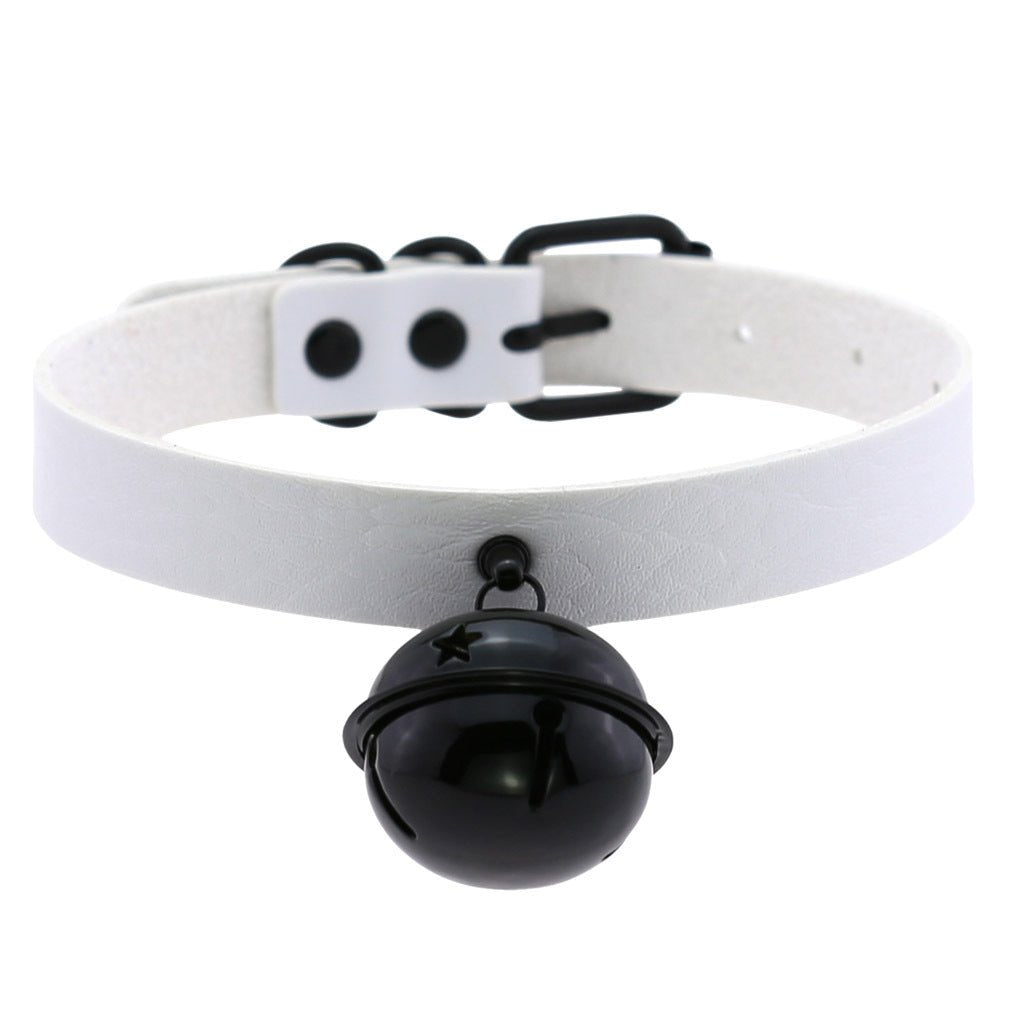 PK20024C Leather Black Bell Pendant Collar - Lovetoys wholesales shop
