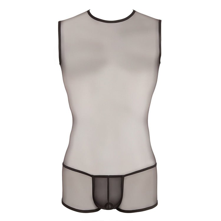 Powerful Mesh Penis Open Sexy Men Vest With Hipster - Lovetoys wholesales shop