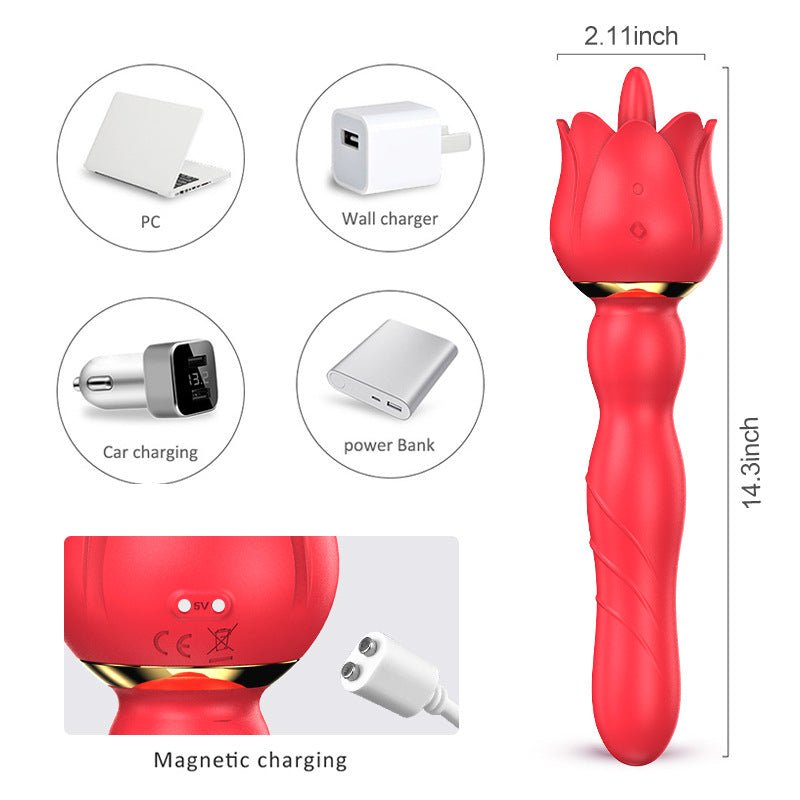 Powerful Quite Female Licking and Thrusting Vibrator - Lovetoys wholesales shop
