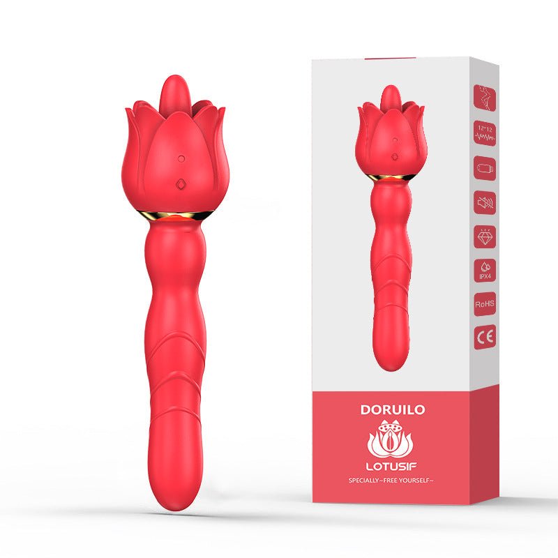 Powerful Quite Female Licking and Thrusting Vibrator - Lovetoys wholesales shop