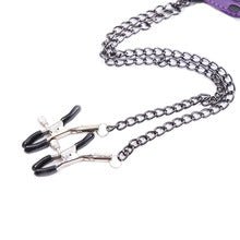 Purple Leather Collar With Nipple Clamps - Lovetoys wholesales shop