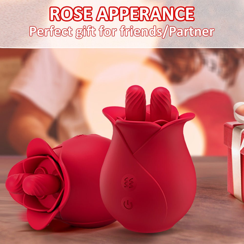 Rose Licking Adult Toys 2 Tongue Vibrators Female Sex Toy - Lovetoys wholesales shop