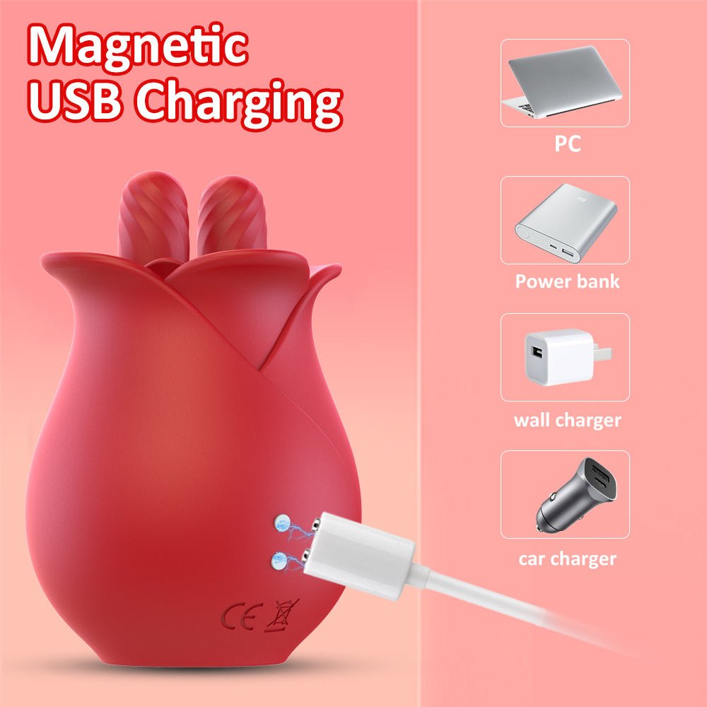 Rose Licking Adult Toys 2 Tongue Vibrators Female Sex Toy - Lovetoys wholesales shop