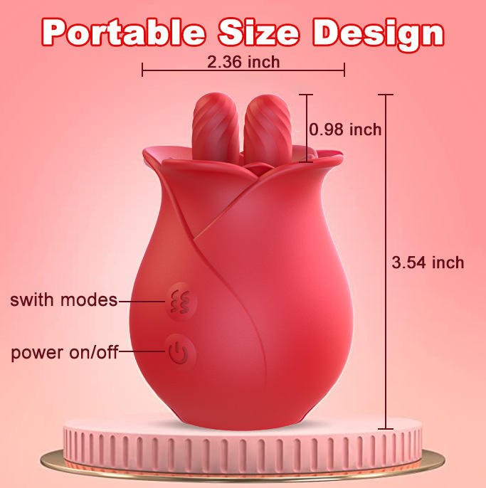 Rose Licking Adult Toys 2 Tongue Vibrators Female Sex Toy - Lovetoys wholesales shop