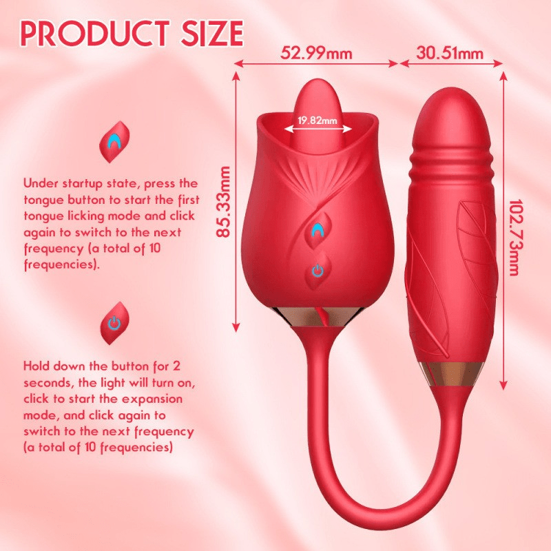 Rose Sucker With Thrusting Dildo - Lovetoys wholesales shop