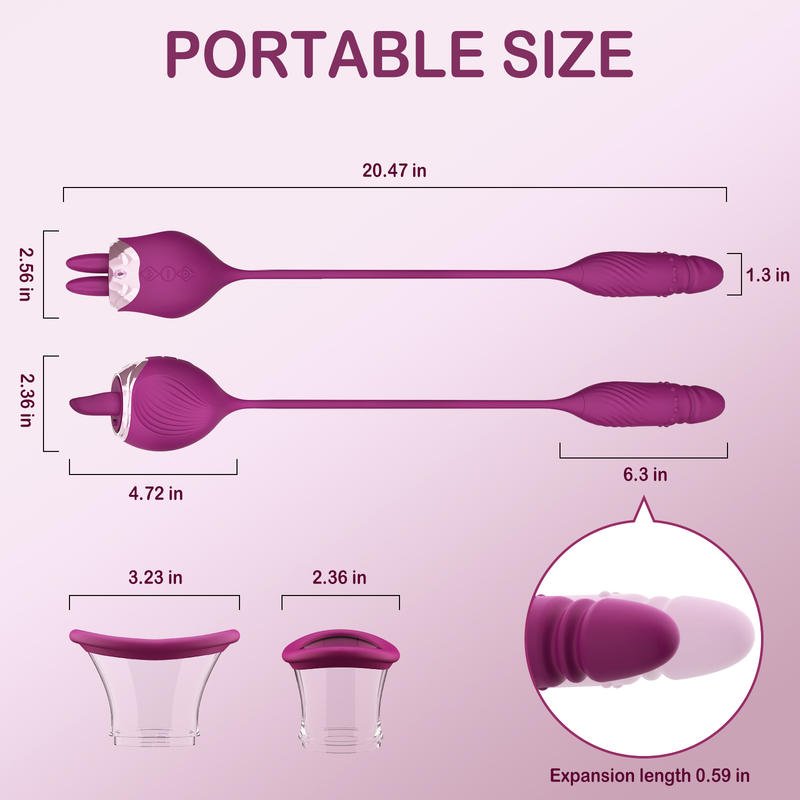 Rose Vibrator Female Adult Erotic Toys Masturbation Sucking Tongue Licking Vibrator - Lovetoys wholesales shop