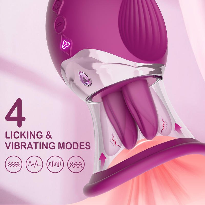 Rose Vibrator Female Adult Erotic Toys Masturbation Sucking Tongue Licking Vibrator - Lovetoys wholesales shop