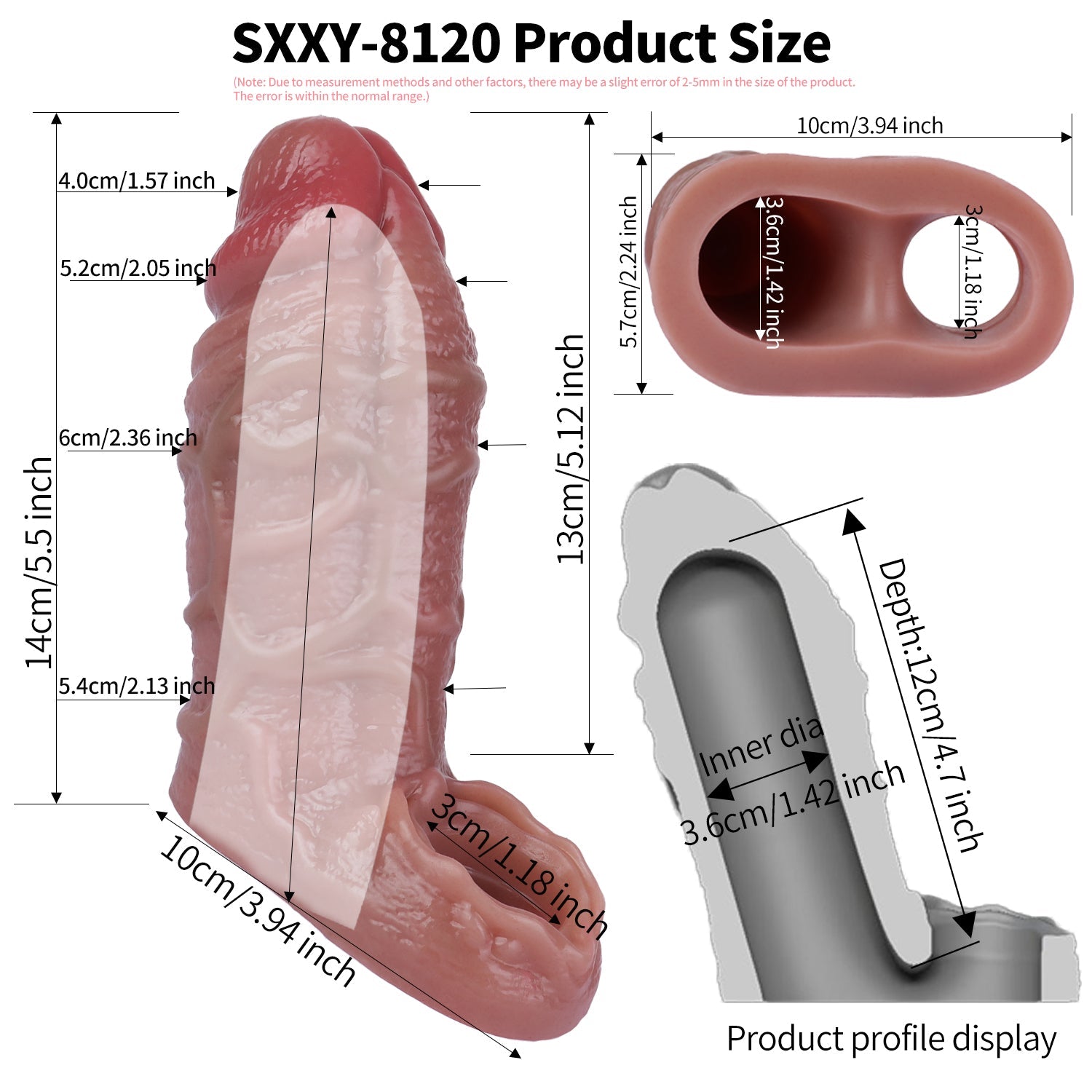 S8120 Huge Realistic Dildo Sleeve - Lovetoys wholesales shop