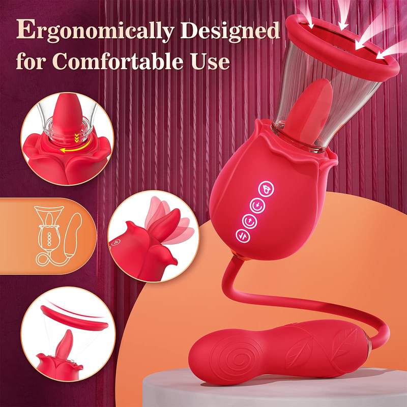 Sex Stimulator 7 Tongue Licking and 3 Thrusting Vibrator - Lovetoys wholesales shop