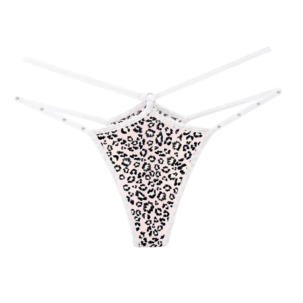 Sexy Leopard Rhinestone Ice Silk Hollow - Out Thong - Lovetoys wholesales shop