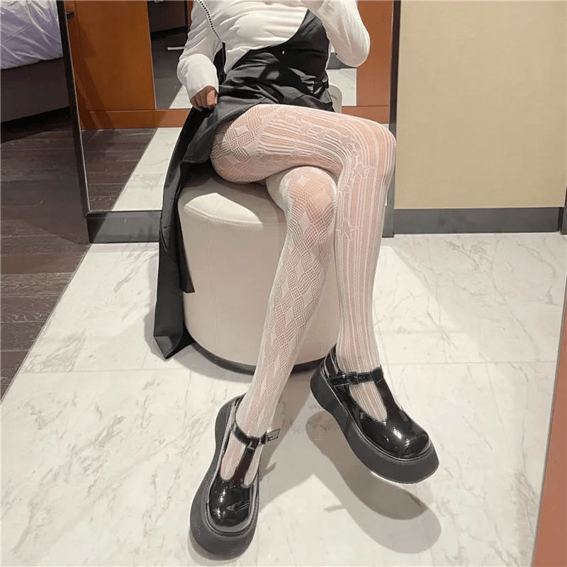 Sexy Rose Cross Stripe Hollow Pantyhose - Lovetoys wholesales shop